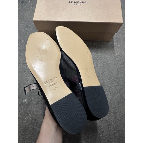 LE MONDE BERYL Mary Jane Mesh Flats Black - Picture 7 of 9